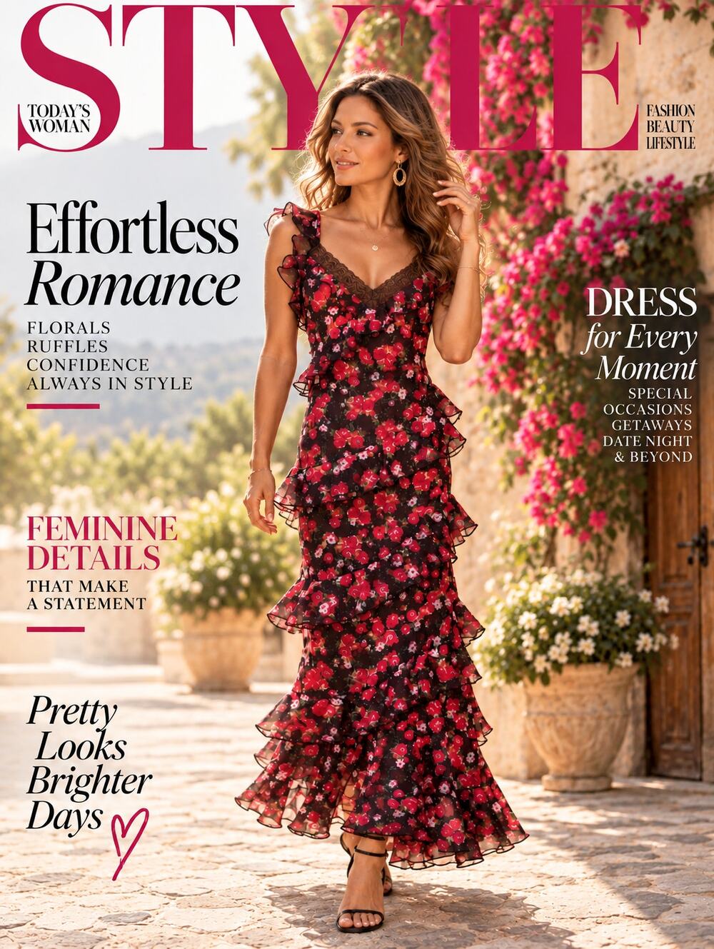 Petal and Pup Virginia Brown Red Floral Maxi Dress Size XL